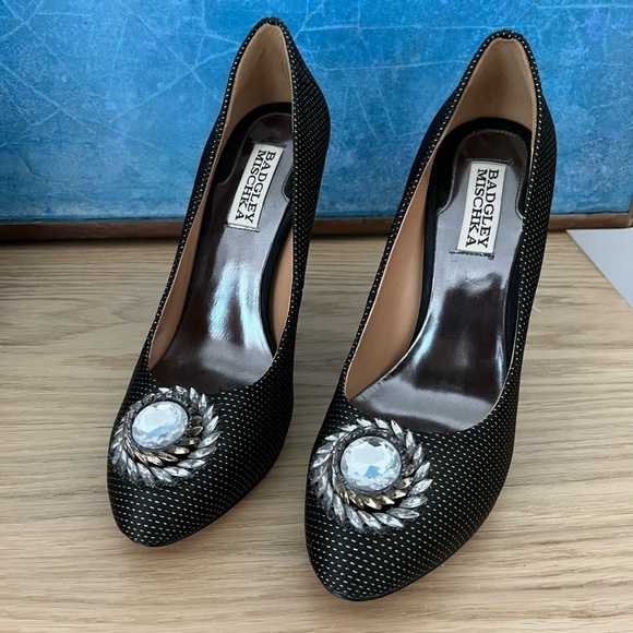 NWOB Badgley Mishka Heels with Rhinestone Embellishment - Picture 1 of 8